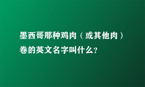 墨西哥那种鸡肉（或其他肉）卷的英文名字叫什么？
