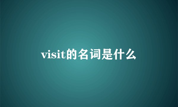 visit的名词是什么