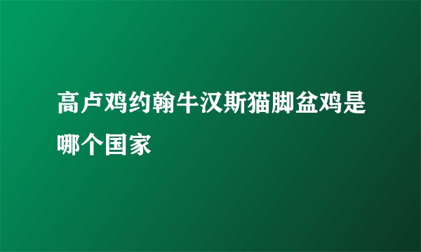 高卢鸡约翰牛汉斯猫脚盆鸡是哪个国家