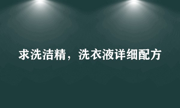 求洗洁精，洗衣液详细配方