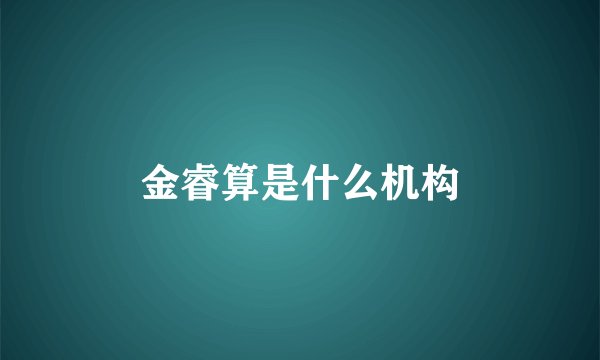 金睿算是什么机构