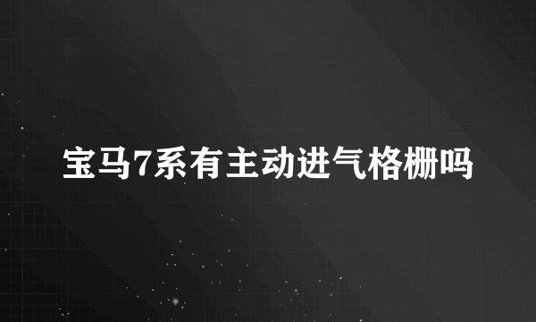 宝马7系有主动进气格栅吗