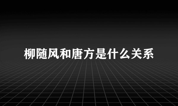 柳随风和唐方是什么关系