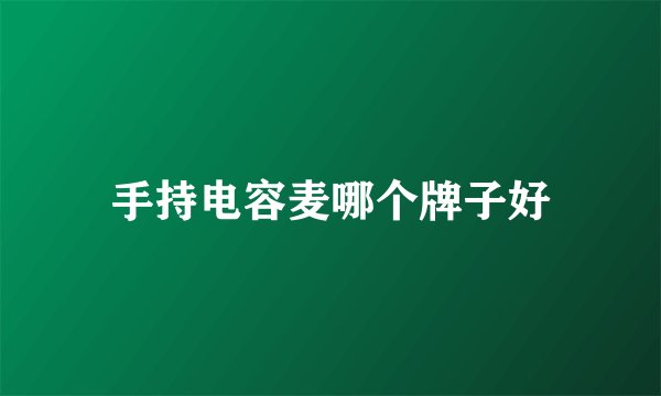 手持电容麦哪个牌子好