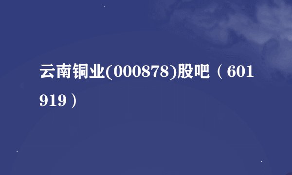 云南铜业(000878)股吧（601919）