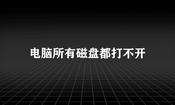 电脑所有磁盘都打不开