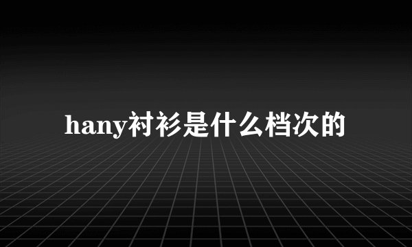 hany衬衫是什么档次的