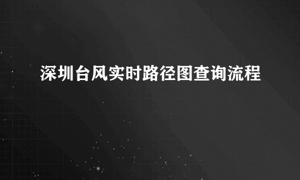 深圳台风实时路径图查询流程