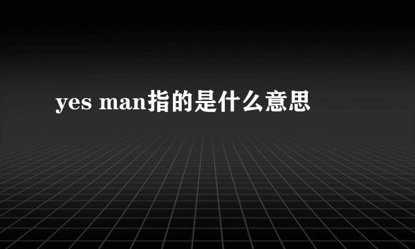 yes man指的是什么意思