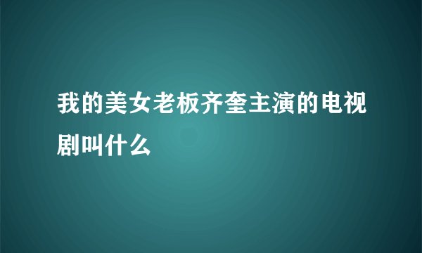 我的美女老板齐奎主演的电视剧叫什么