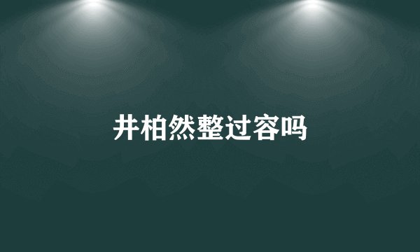 井柏然整过容吗
