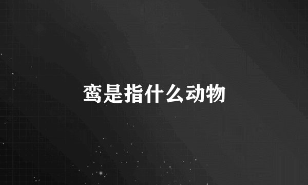 鸾是指什么动物