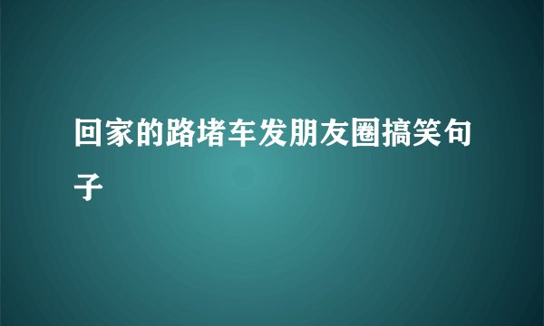 回家的路堵车发朋友圈搞笑句子