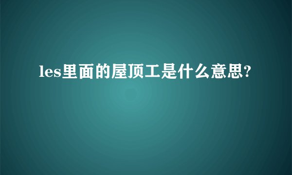 les里面的屋顶工是什么意思?