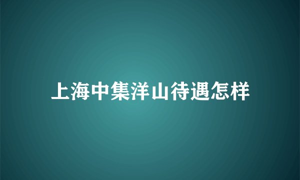 上海中集洋山待遇怎样