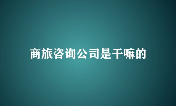 商旅咨询公司是干嘛的