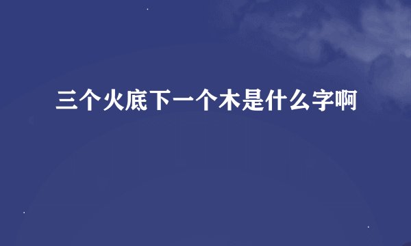三个火底下一个木是什么字啊