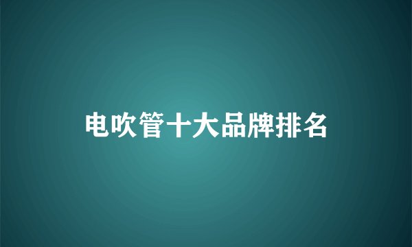 电吹管十大品牌排名
