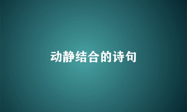 动静结合的诗句