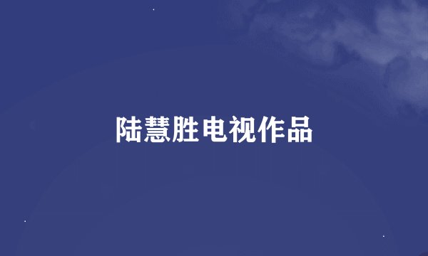 陆慧胜电视作品
