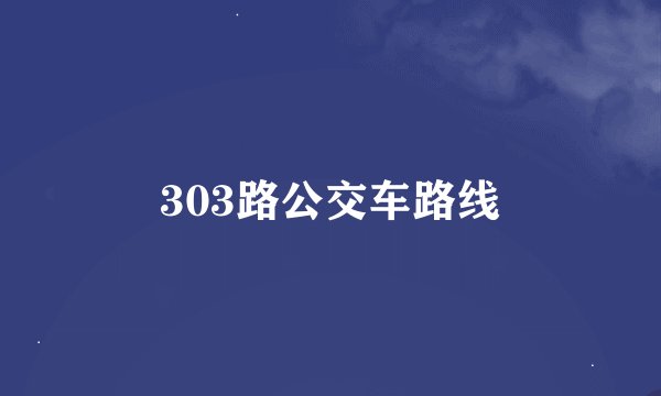 303路公交车路线
