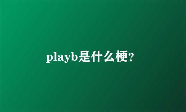 playb是什么梗？
