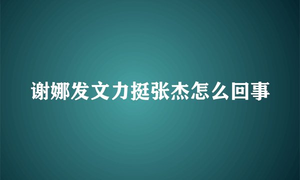 谢娜发文力挺张杰怎么回事
