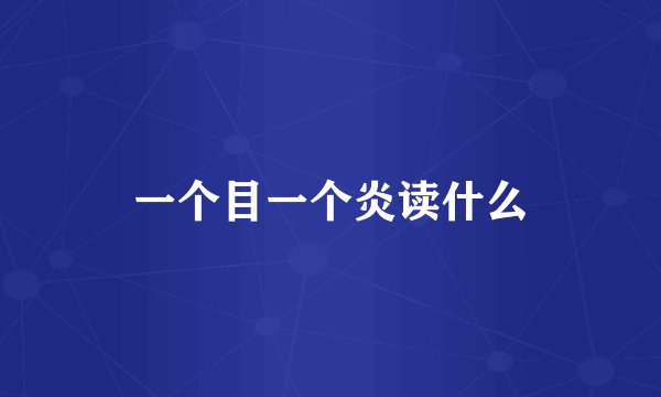 一个目一个炎读什么