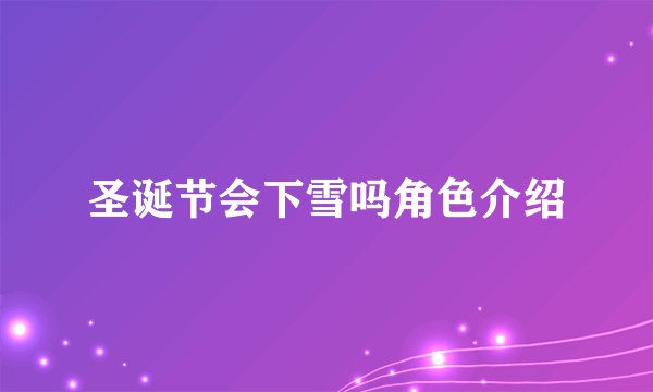 圣诞节会下雪吗角色介绍