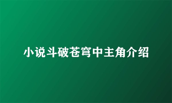 小说斗破苍穹中主角介绍