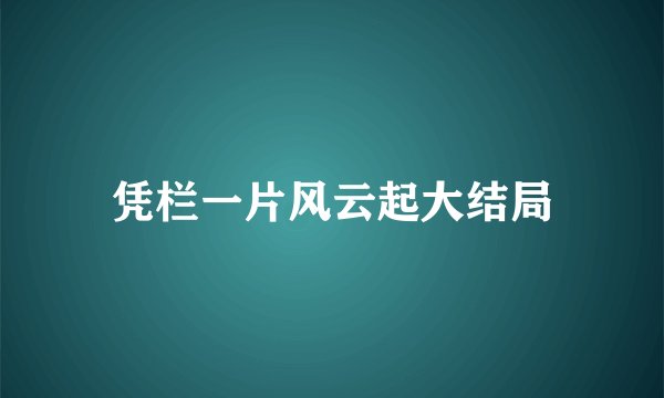 凭栏一片风云起大结局