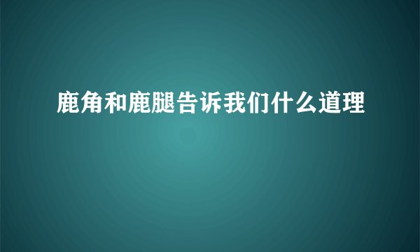 鹿角和鹿腿告诉我们什么道理