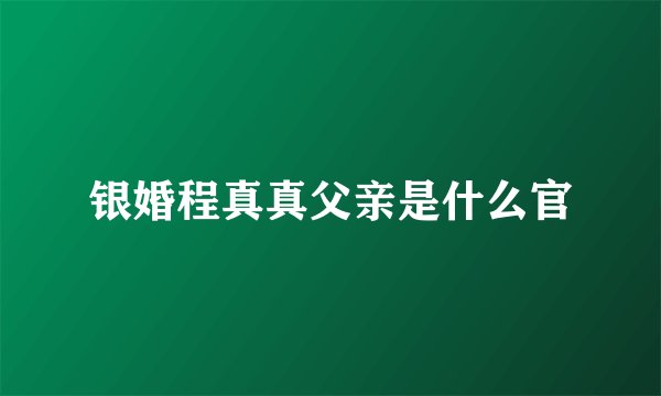 银婚程真真父亲是什么官