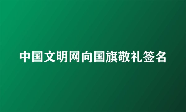 中国文明网向国旗敬礼签名