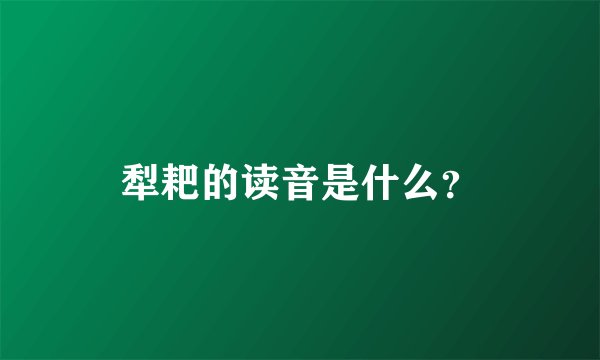 犁耙的读音是什么？