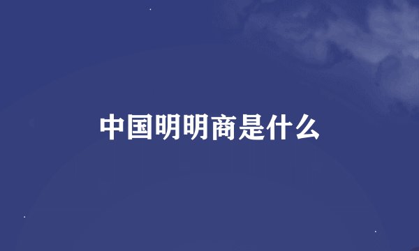 中国明明商是什么