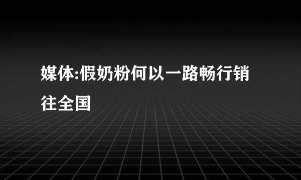 媒体:假奶粉何以一路畅行销往全国