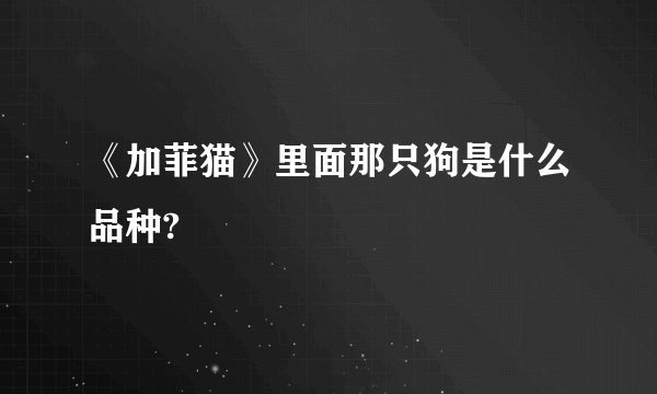 《加菲猫》里面那只狗是什么品种?