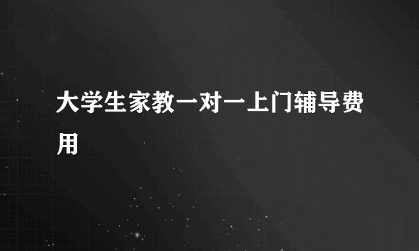 大学生家教一对一上门辅导费用