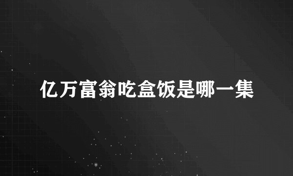 亿万富翁吃盒饭是哪一集