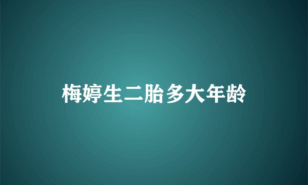 梅婷生二胎多大年龄