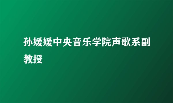 孙媛媛中央音乐学院声歌系副教授