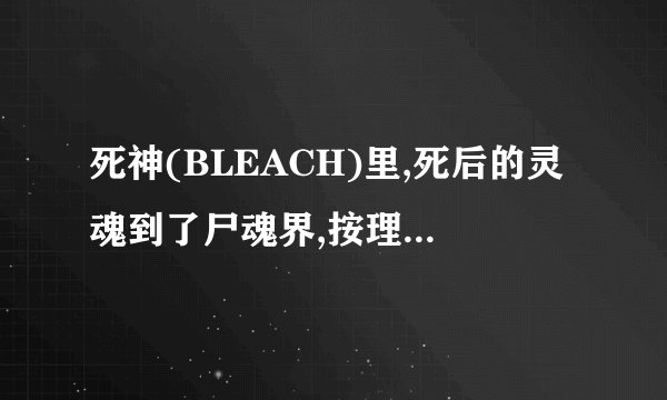 死神(BLEACH)里,死后的灵魂到了尸魂界,按理说这是一个天堂