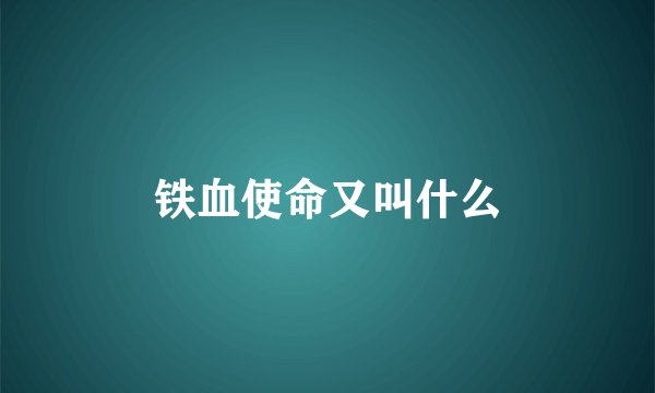铁血使命又叫什么