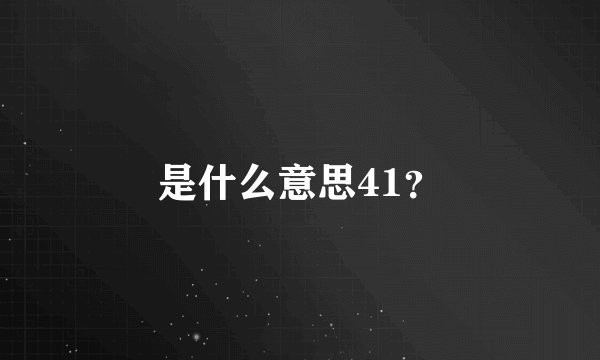 是什么意思41？