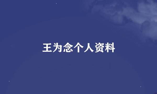 王为念个人资料