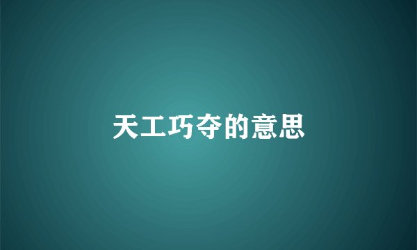 天工巧夺的意思