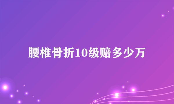 腰椎骨折10级赔多少万