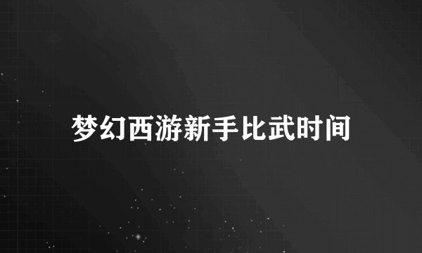 梦幻西游新手比武时间