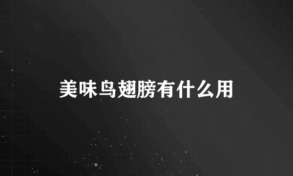 美味鸟翅膀有什么用